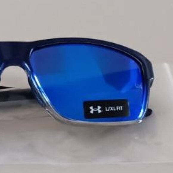 UNDER ARMOUR KICKOFF Sunglasses Rectangular Blue Mirror Lens 0MXZ0 NEW - Picture 6 of 11